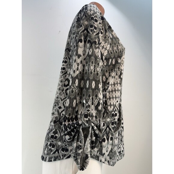 Ruby Rd Multicolor  Long Sleeve Blouse Sz Small Black - Picture 9 of 17